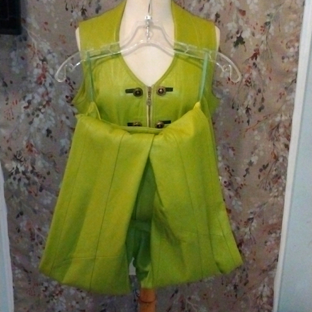 Julian k collection leather pants and vest suit
